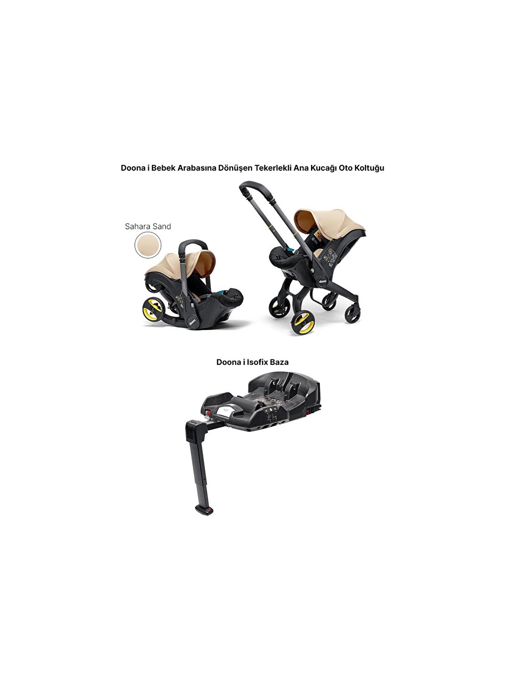 İ Bebek Arabasına Dönüşen İ-size Ana Kucağı Oto Koltuğu + Isofix Baza-1