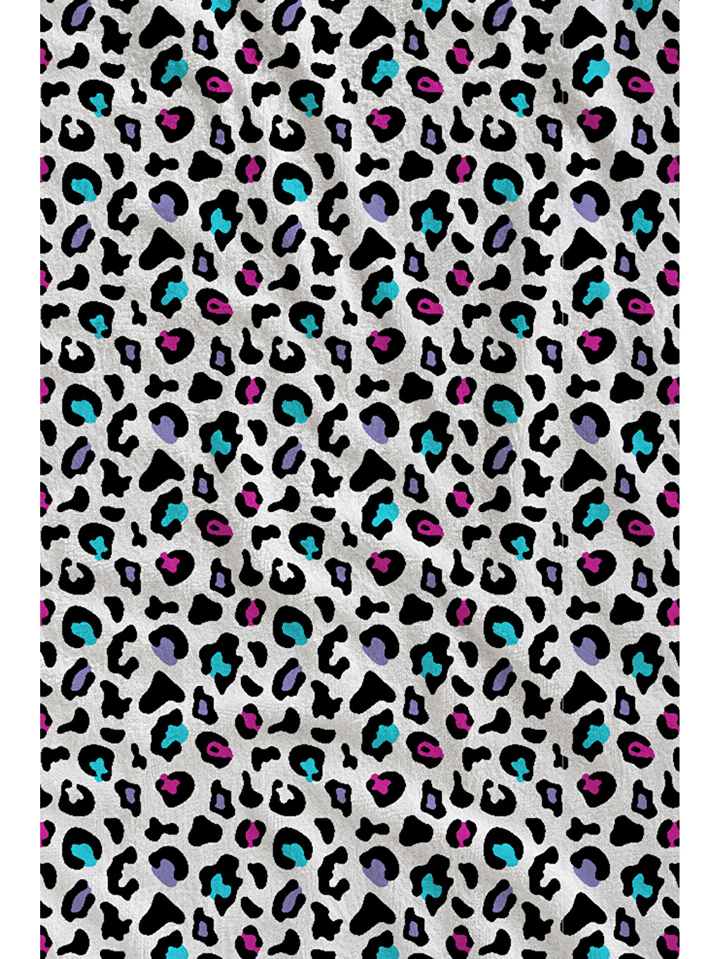 Ekru Beyaz Renkli Leopar Desenli 70x150 Cm Dijital Baskılı Plaj Ve Banyo Havlusu-1