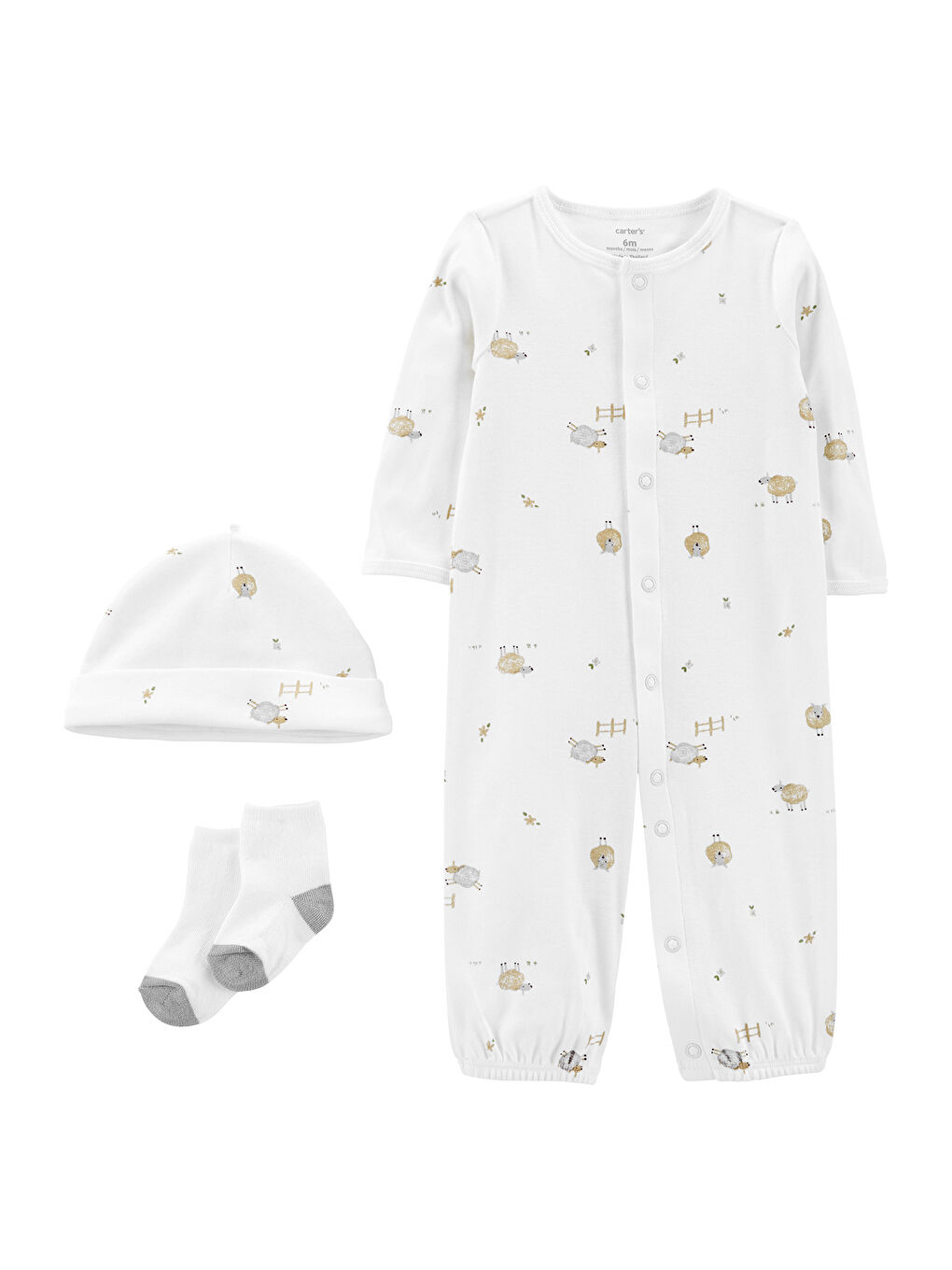 Beyaz Bebek Tulumlu Set