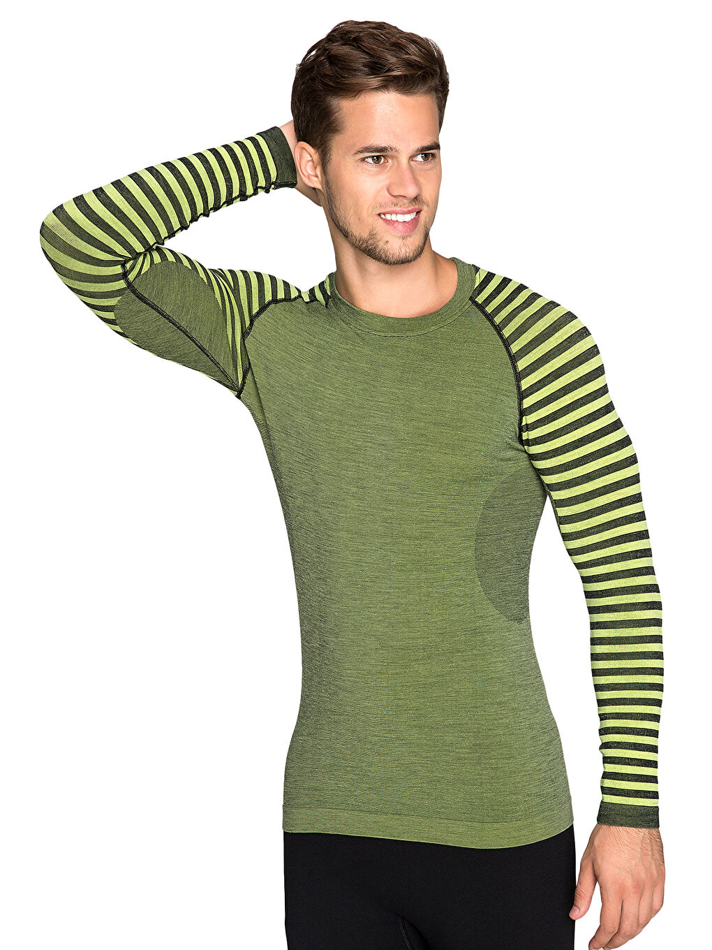 Yeşil Ultimate Merıno Erkek Seamless Termal Sweatshirt YESIL-2