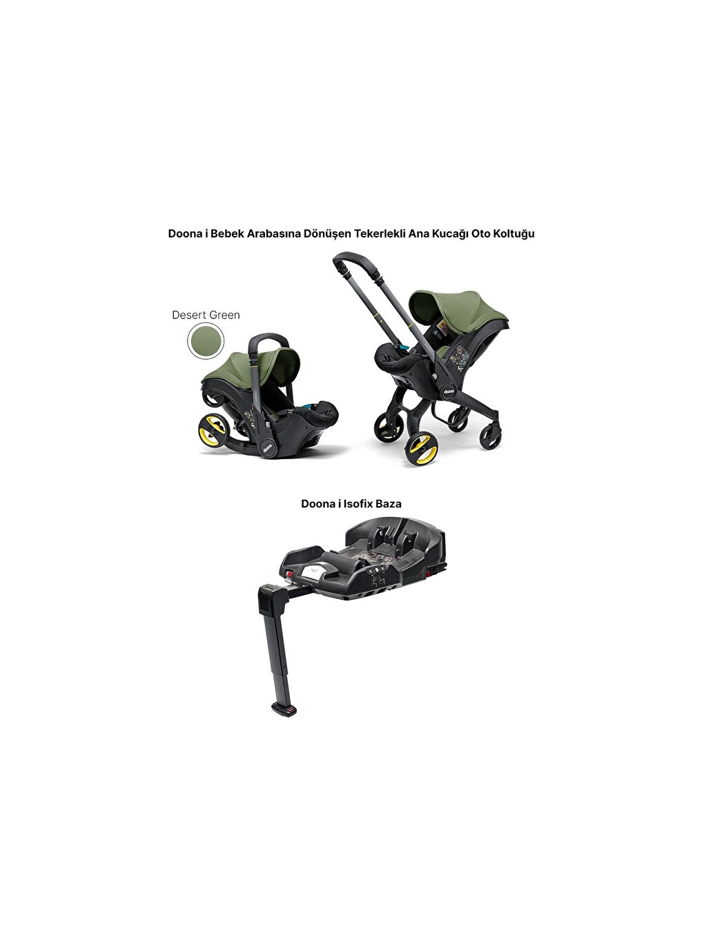 İ Bebek Arabasına Dönüşen İ-size Ana Kucağı Oto Koltuğu + Isofix Baza-1