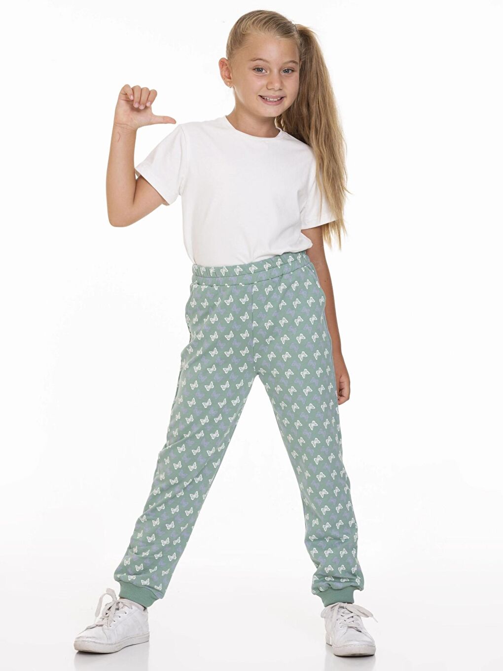 Yeşil Kelebek Baskılı Eşofman Altı 54932