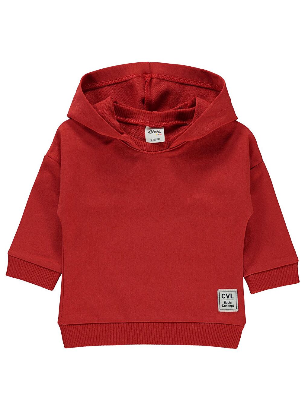 Civil Kırmızı Baby Erkek Bebek Kapüşonlu Sweatshirt 6-18 Ay Kırmızı