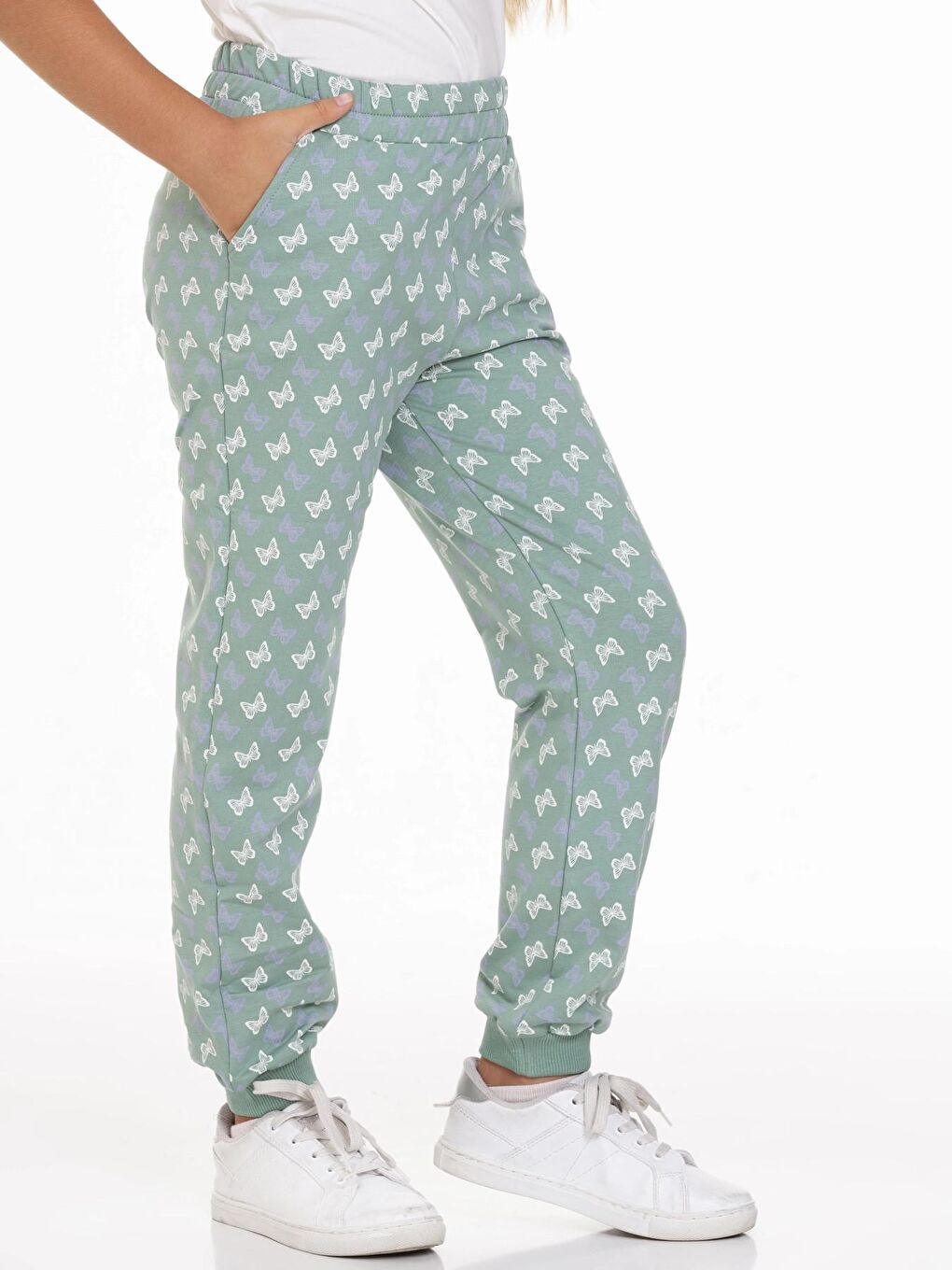 Yeşil Kelebek Baskılı Eşofman Altı 54932-3