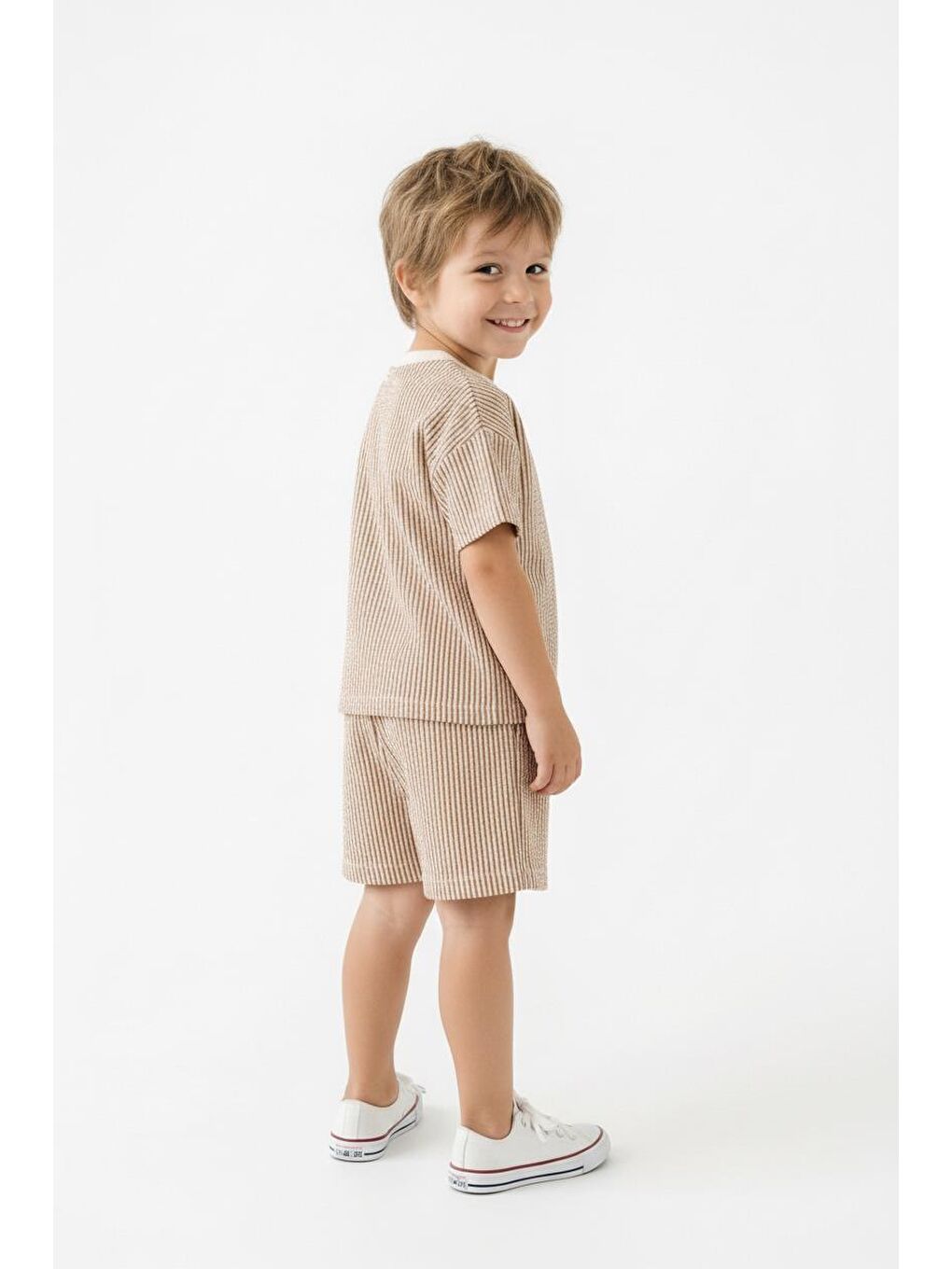 Sarı Bürümcük Şort Tişört 2li Takım-1