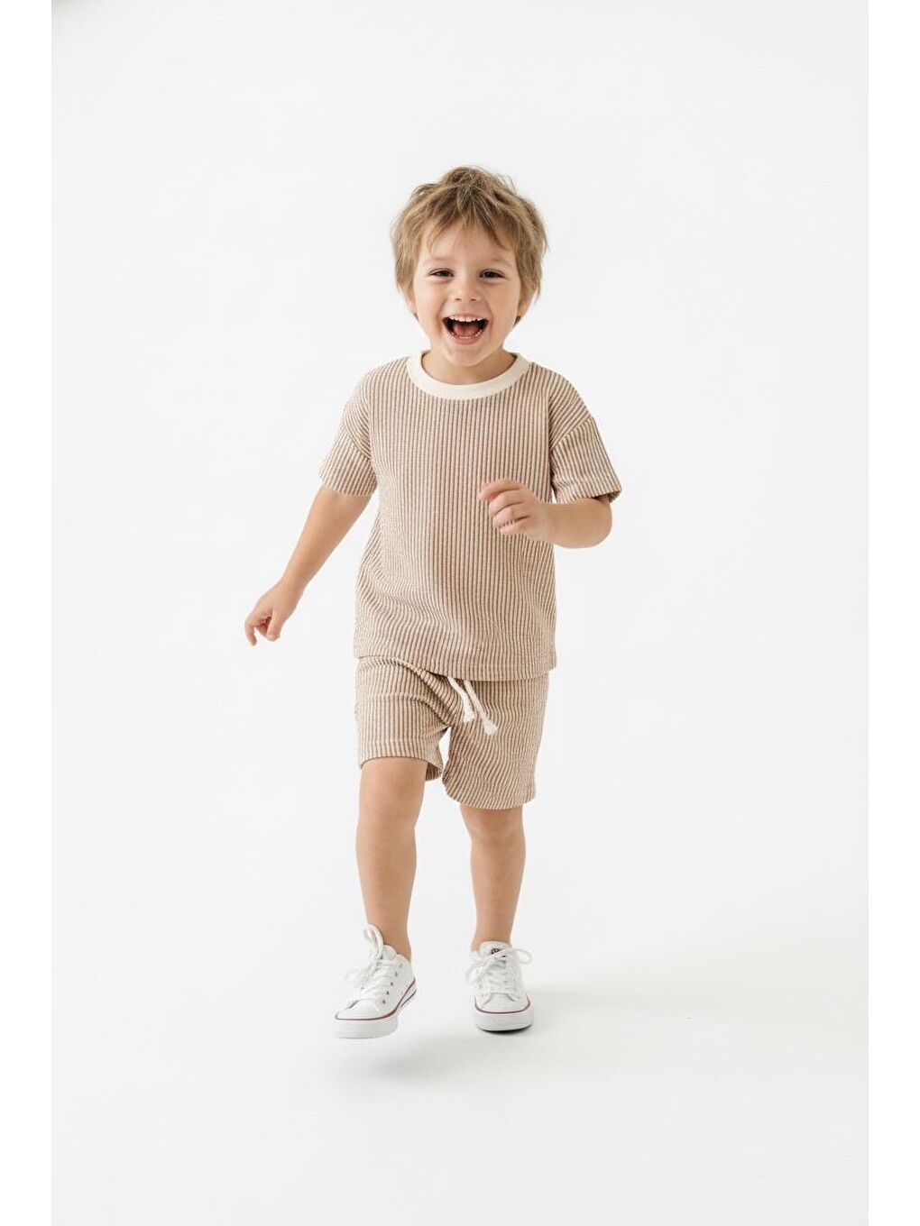 Sarı Bürümcük Şort Tişört 2li Takım-2