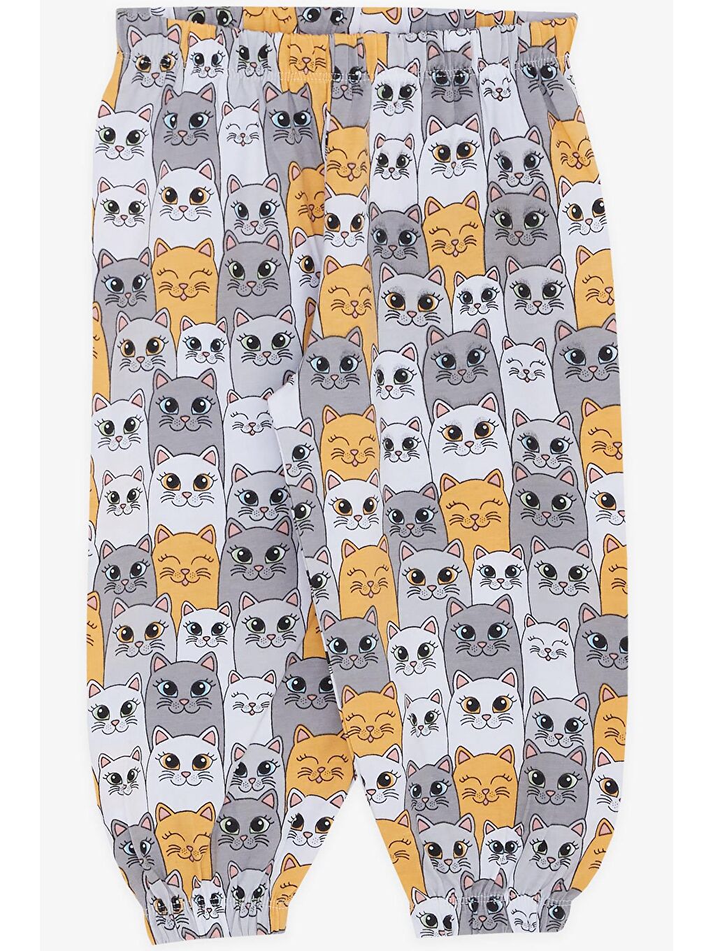 Kız Bebek Kısa Kollu Pijama Takımı Sevimli Kedicik Desenli Karışık Renk (1-1.5 Yaş)-4