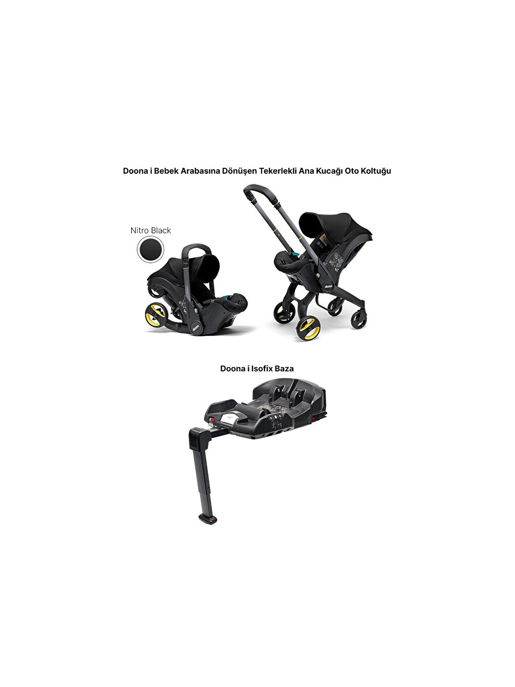 Bebek Arabasına Dönüşen İ-size Ana Kucağı Oto Koltuğu + Isofix Baza-1