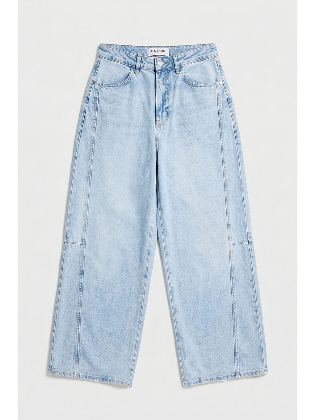 Mavi Kadın Ice Renk 4s6-3 Mega Baggy Fit Paça ve Cep Detaylı Özel Tasarım Denim Jean-5