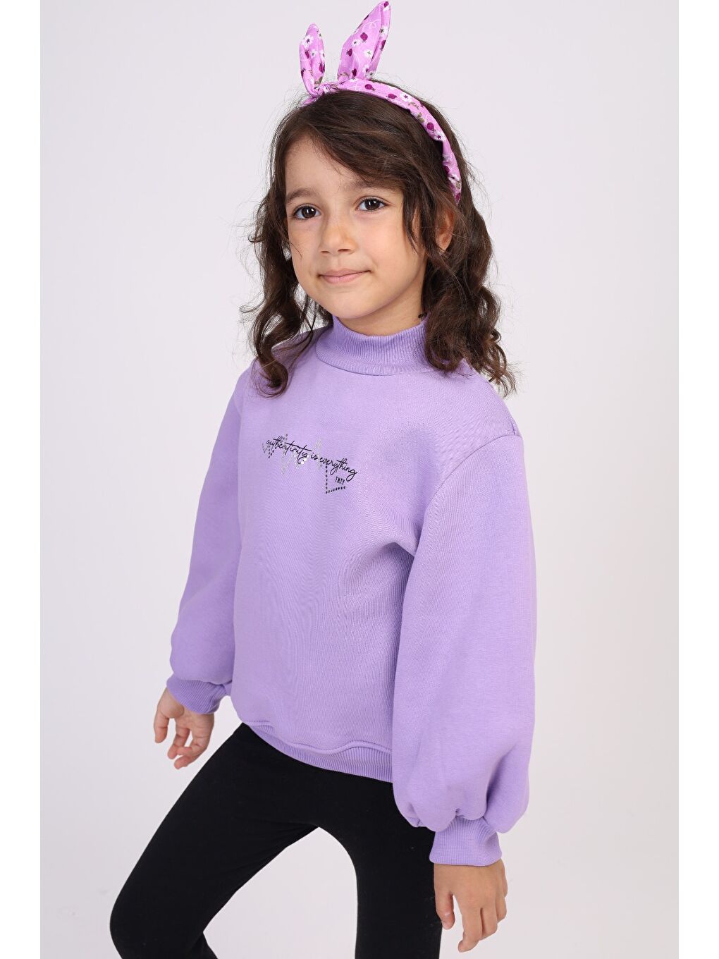 Toontoykids Lila Kız Çocuk Baskılı Sweatshirt