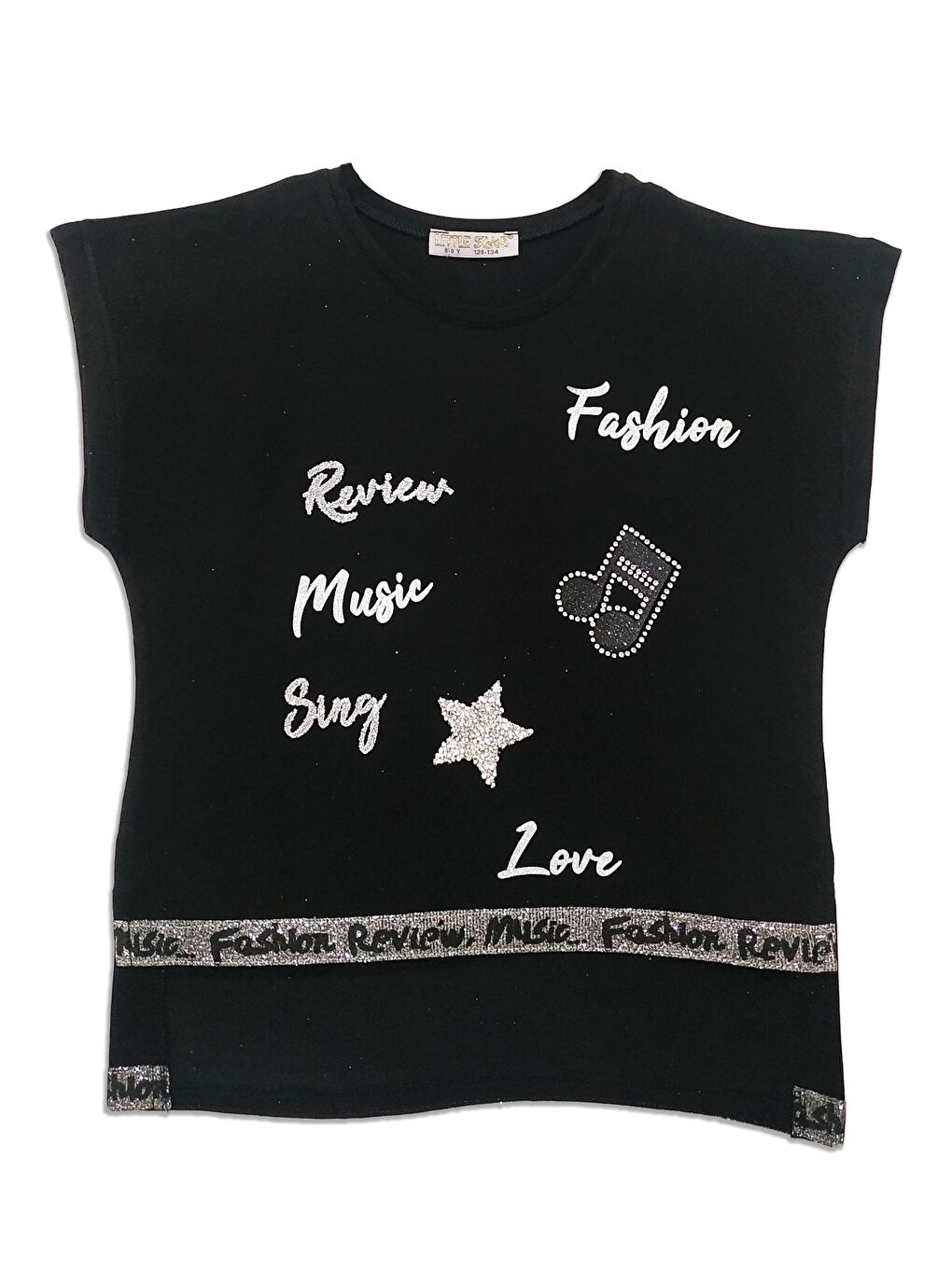 Siyah Kız Çocuk Önü Şerit Sweet Bluz