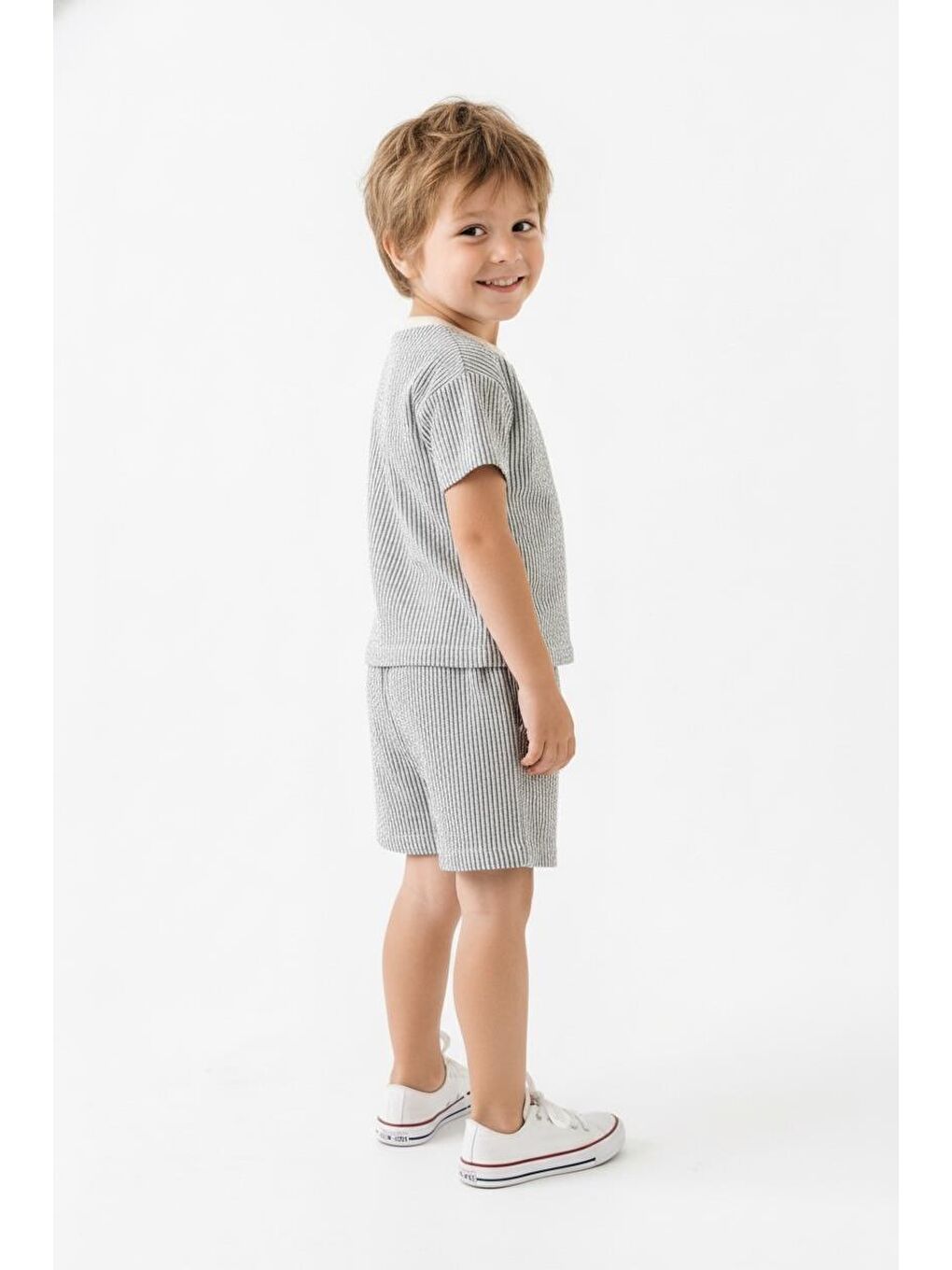 Haki Bürümcük Şort Tişört 2li Takım-1