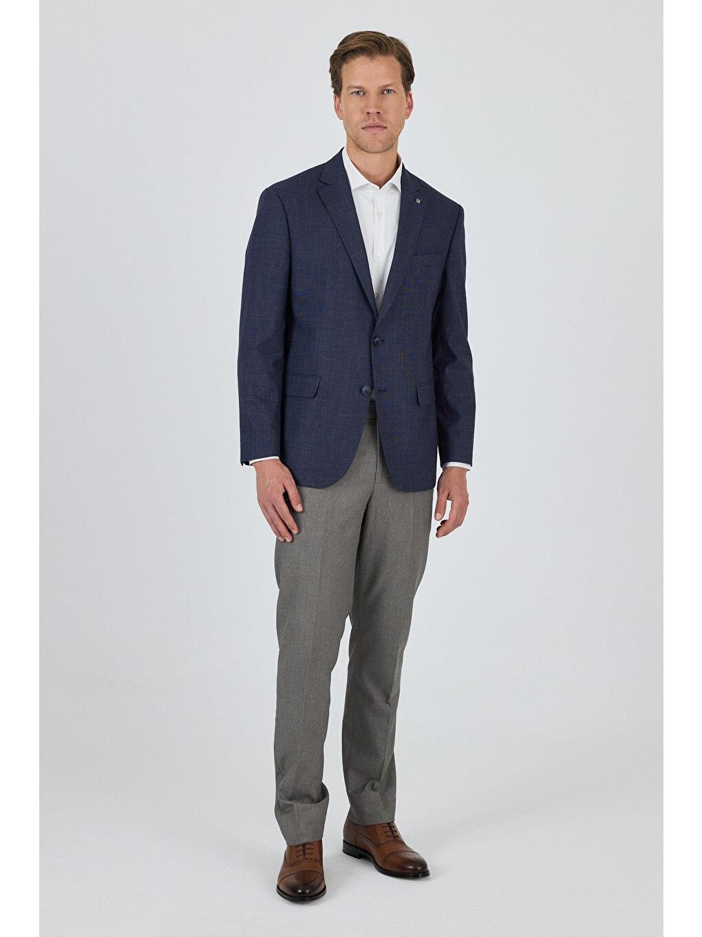 Koyu Lacivert Mono Yaka Bez Ayağı Tam Astar Esnek 4 Drop Comfort Fit Classic Ceket 1002250155-1