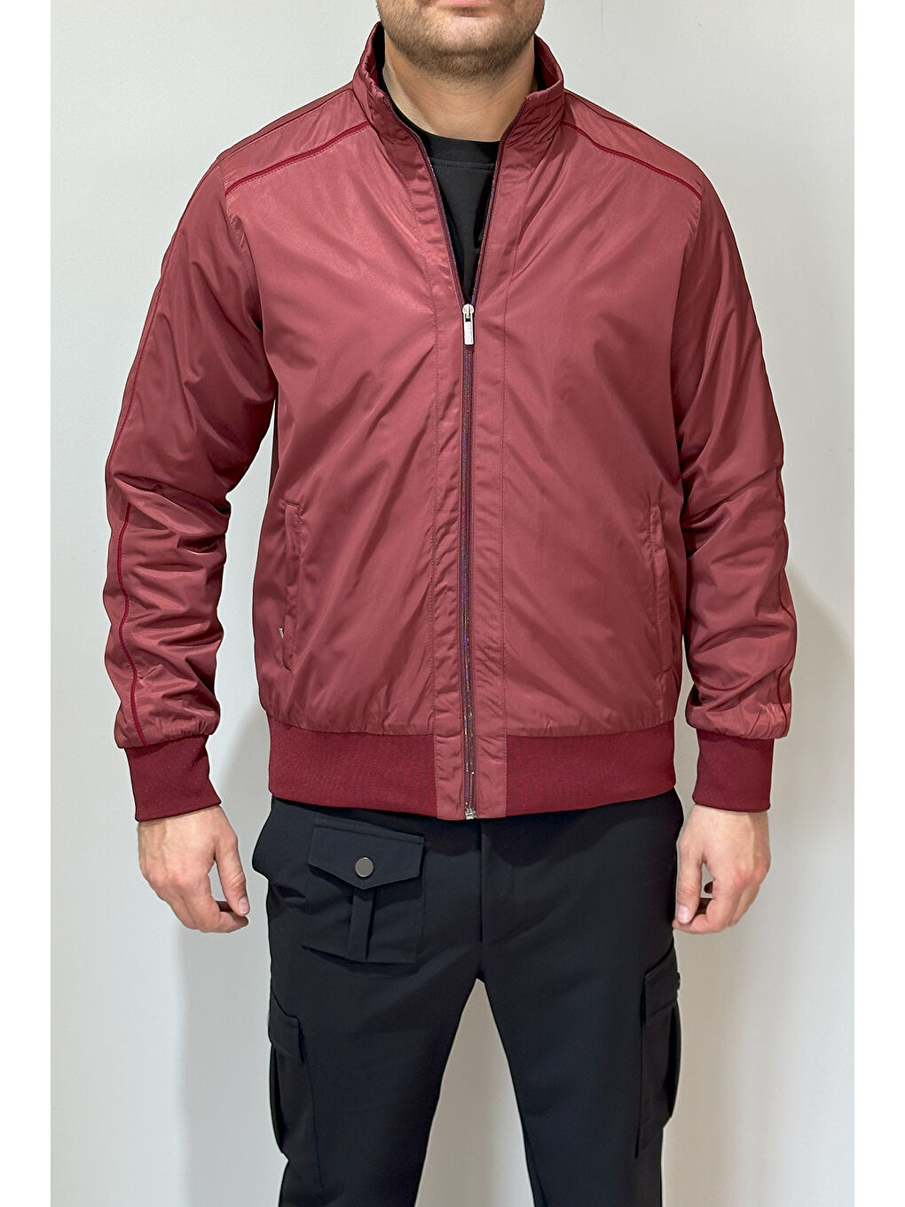 Erkek Feremuarlı Mevsimlik Ceket Tek Üst REU-9114 Bordo