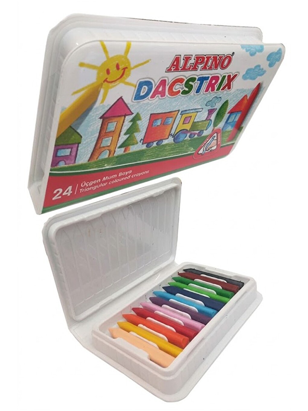 Mum Boya 24 Lü Plastik Kutu 1 Paket Alpino Dacstrix 24 Renk Mumboya Elleri Kirletmeyen Yıkanabilir S-2