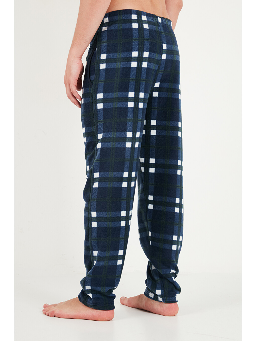 Lacivert Lastikli Bel Düz Paça Yumuşak Dokulu Polar Pijama Altı 6098001-6