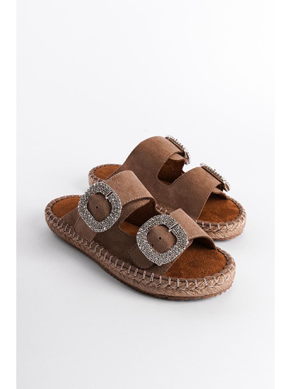 Capone Outfitters Bej Taşlı Kadın Espadril Terlik