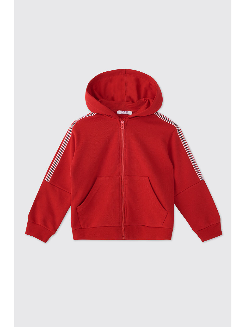Erkek Çocuk Fermuarlı Kırmızı Sweatshirt