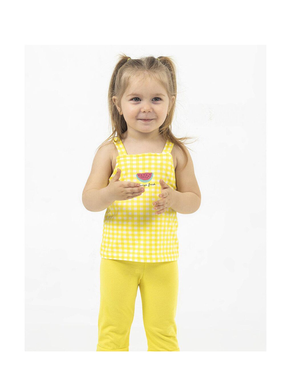 Harika KIDS Sarı Kız Bebek Askılı Model Alt-Üst Takım - 5