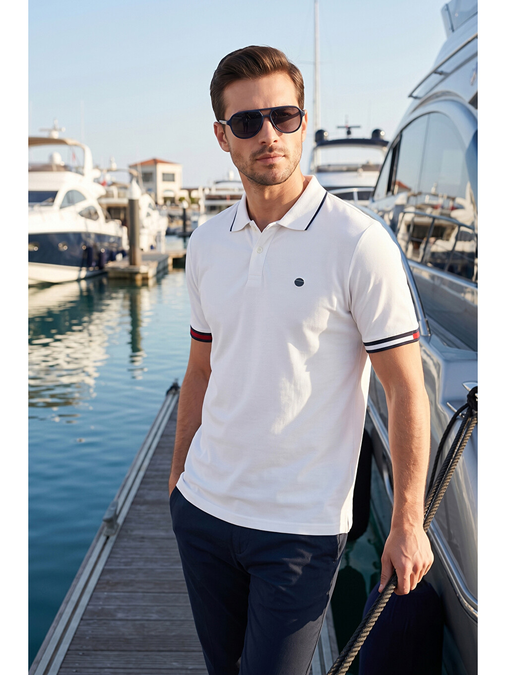 Beyaz Pamuklu Regular Fit Düğmeli Polo T Shirt 5904066