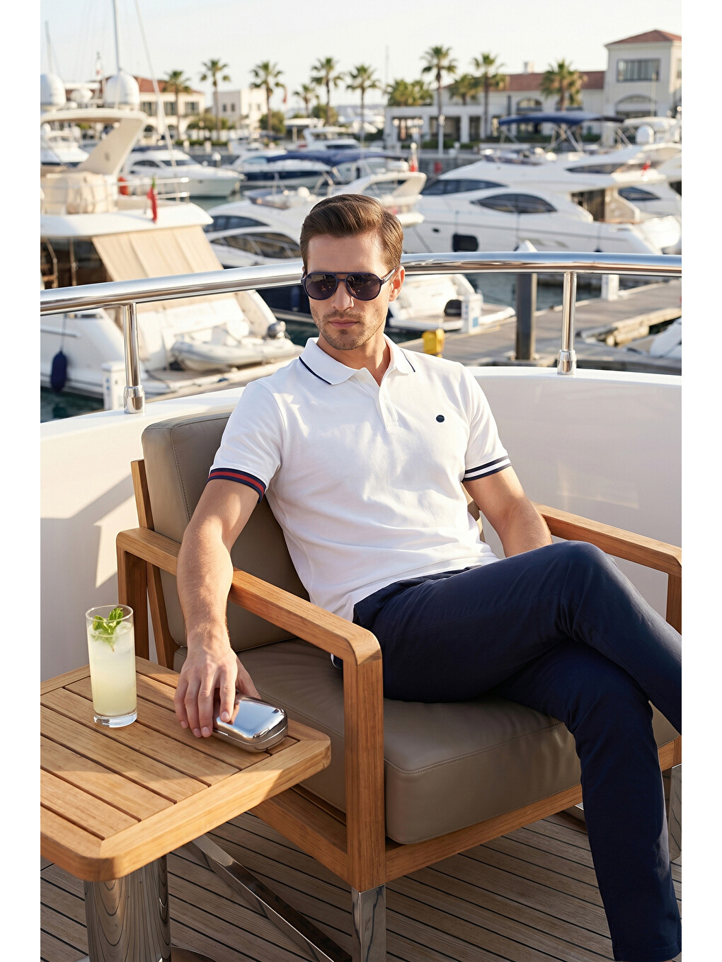 Beyaz Pamuklu Regular Fit Düğmeli Polo T Shirt 5904066-1