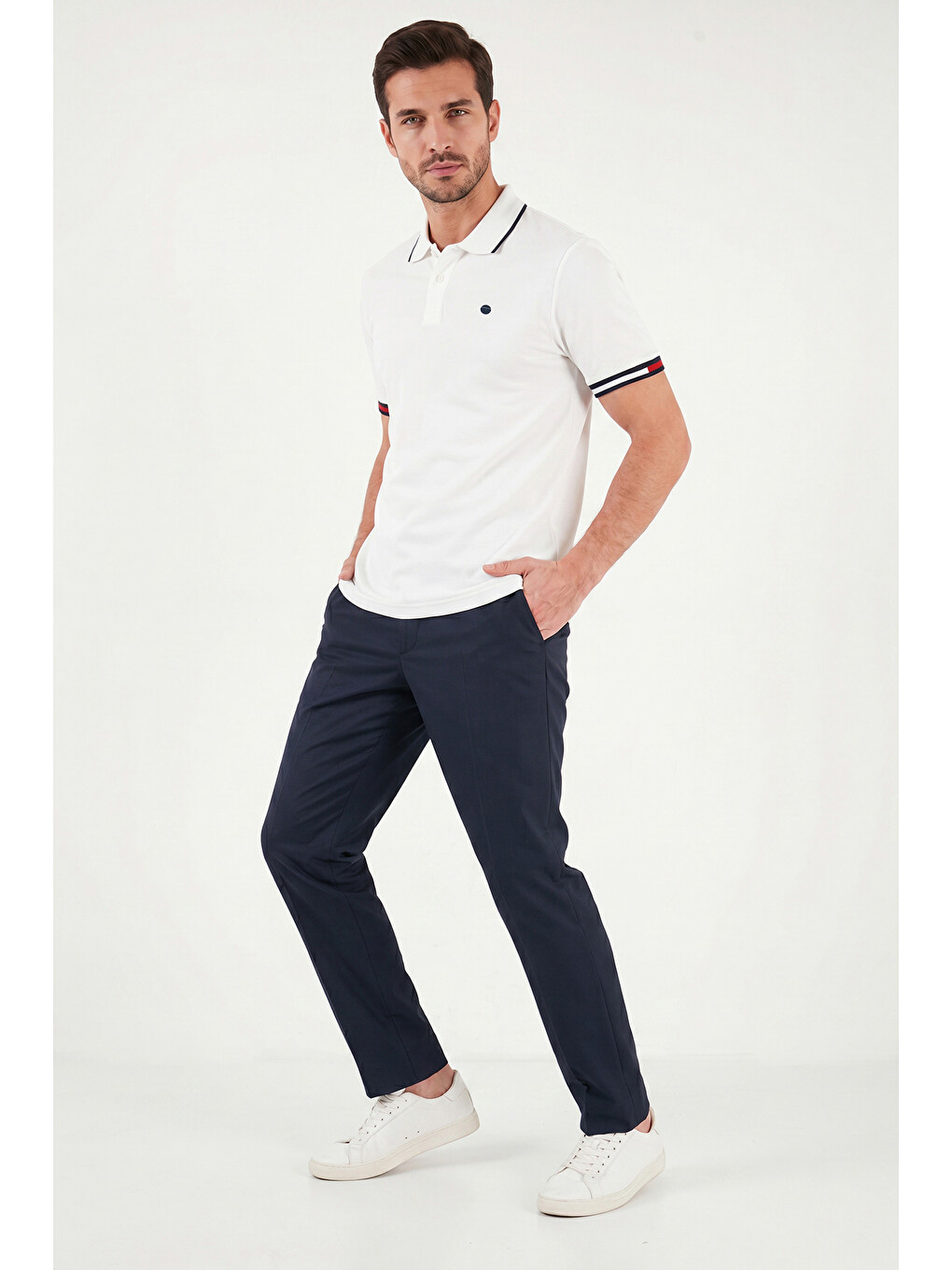 Beyaz Pamuklu Regular Fit Düğmeli Polo T Shirt 5904066-2