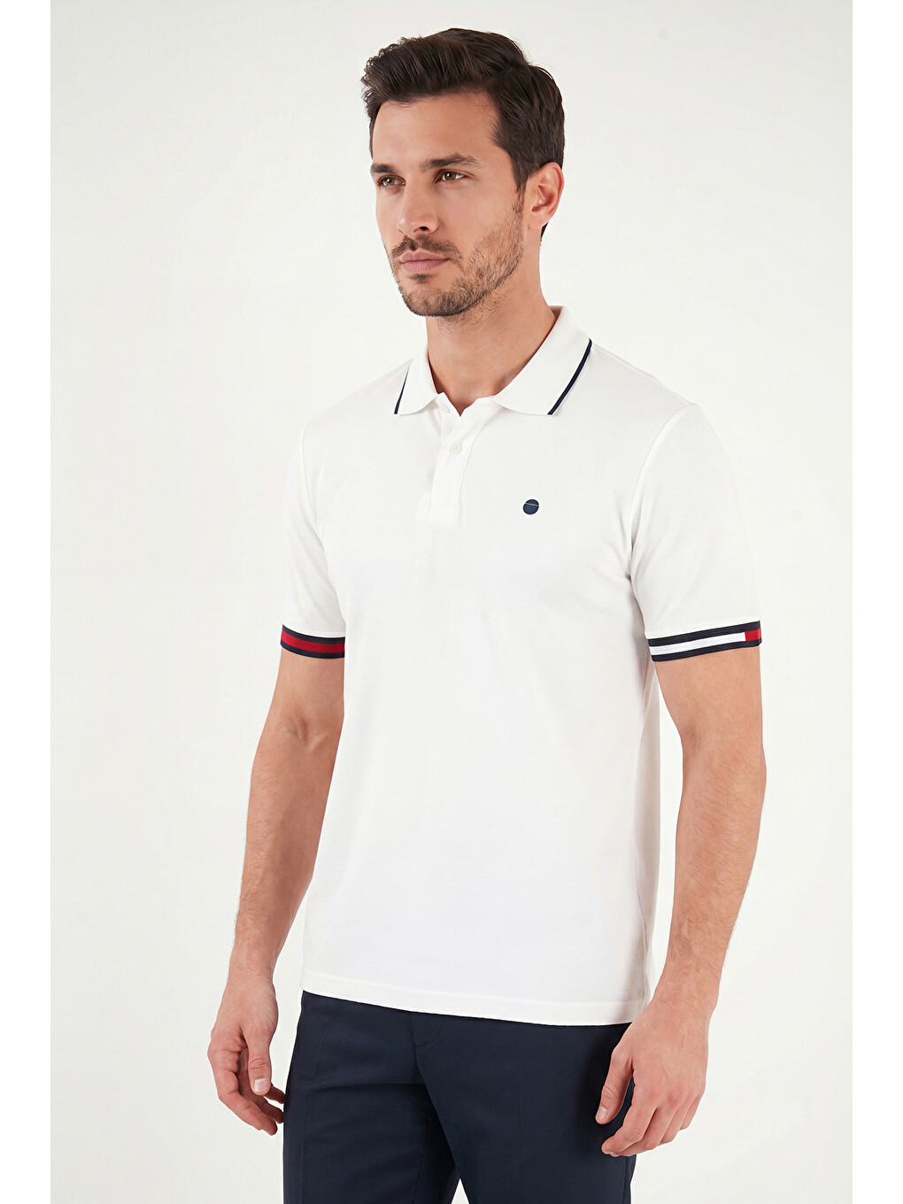 Beyaz Pamuklu Regular Fit Düğmeli Polo T Shirt 5904066-3