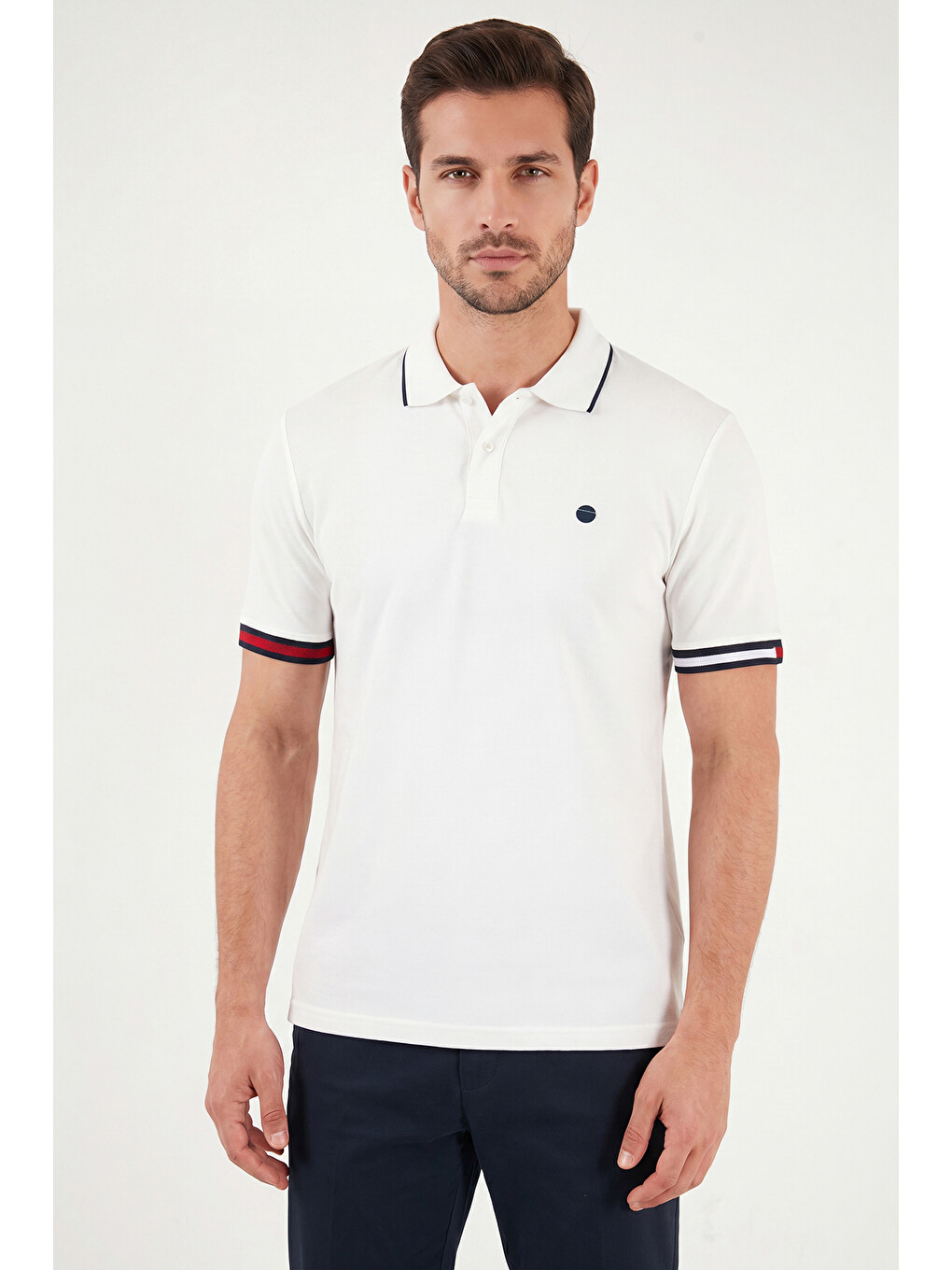 Beyaz Pamuklu Regular Fit Düğmeli Polo T Shirt 5904066-4