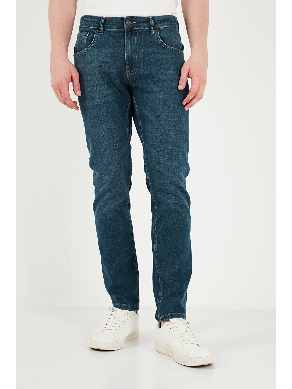 Yeşil Pamuklu Normal Kalıp Normal Bel Jeans 2203C55PARMA-1