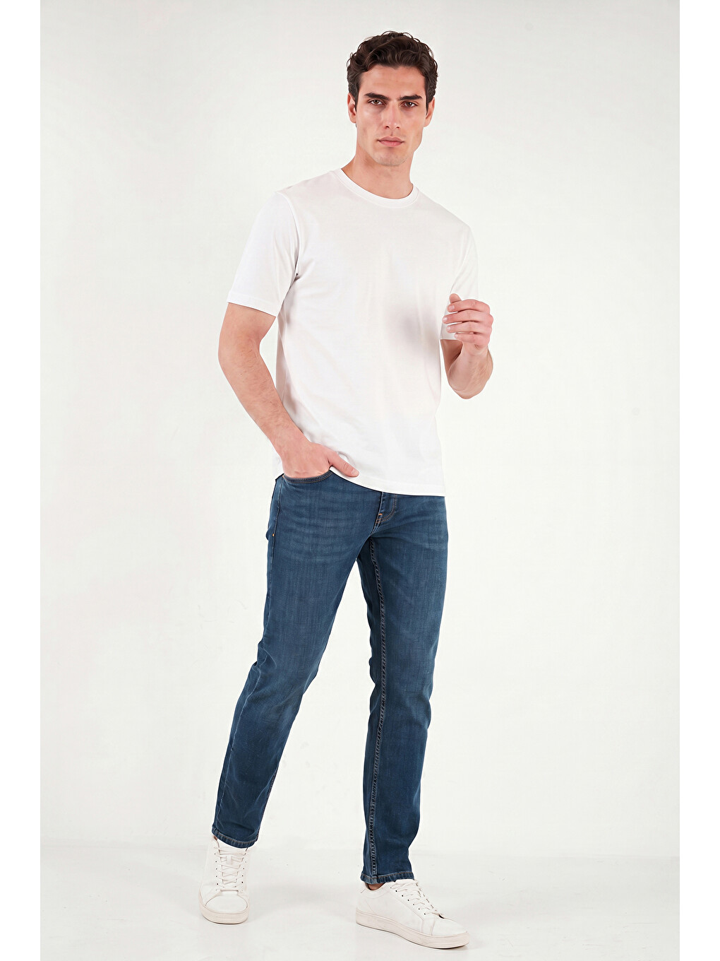 Yeşil Pamuklu Normal Kalıp Normal Bel Jeans 2203C55PARMA-2