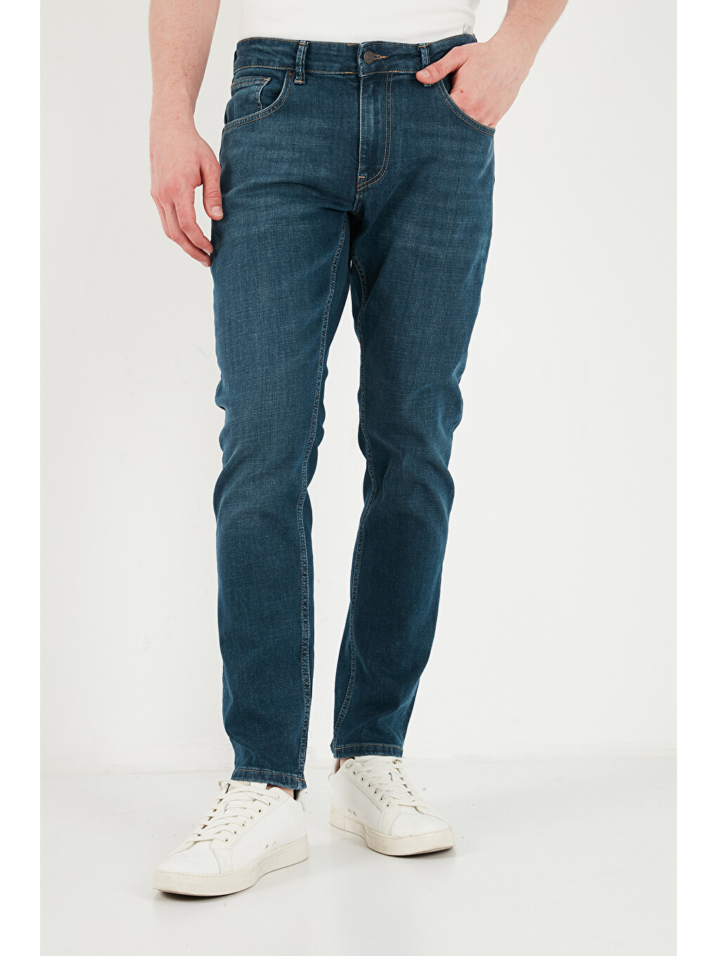 Yeşil Pamuklu Normal Kalıp Normal Bel Jeans 2203C55PARMA-4