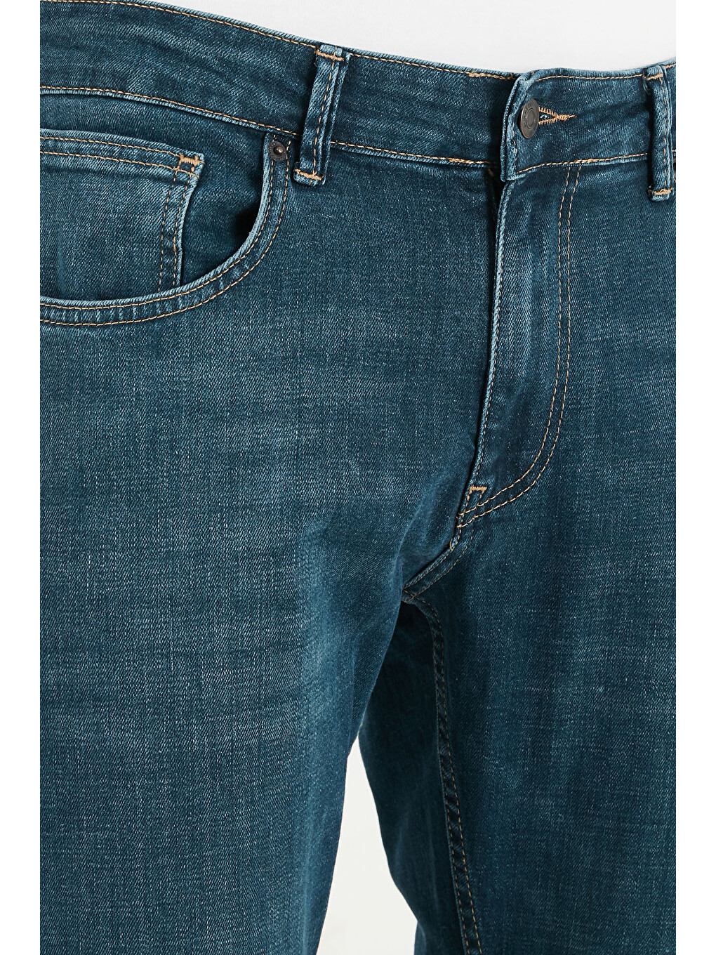 Yeşil Pamuklu Normal Kalıp Normal Bel Jeans 2203C55PARMA-5