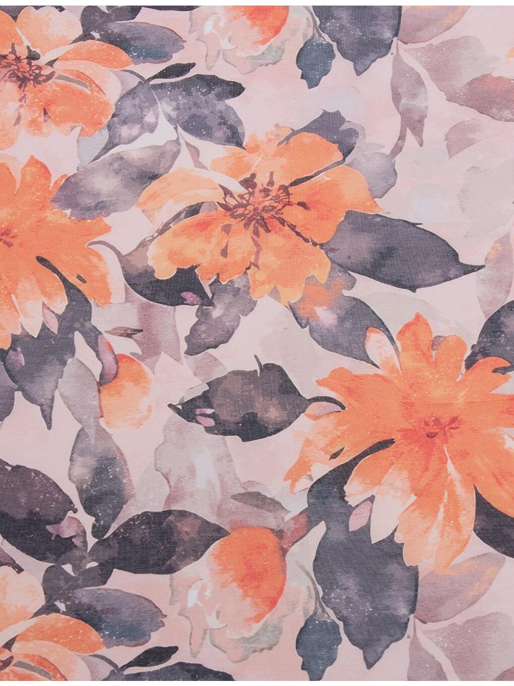 Turuncu Zarif Desenli Şal-2