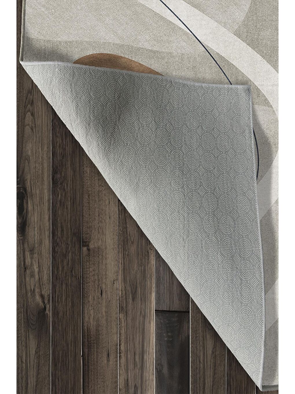 Bej Özel Tasarım, Kaymaz Taban, İnce, Yıkanabilir, Modern Halı WOOKECE1502 160x230-6