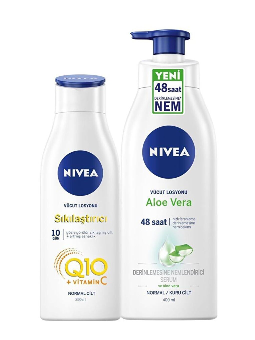 NIVEA Q10 Sıkılaştırıcı Vücut Losyonu 250 ml + Aloe Vera Pump Losyon