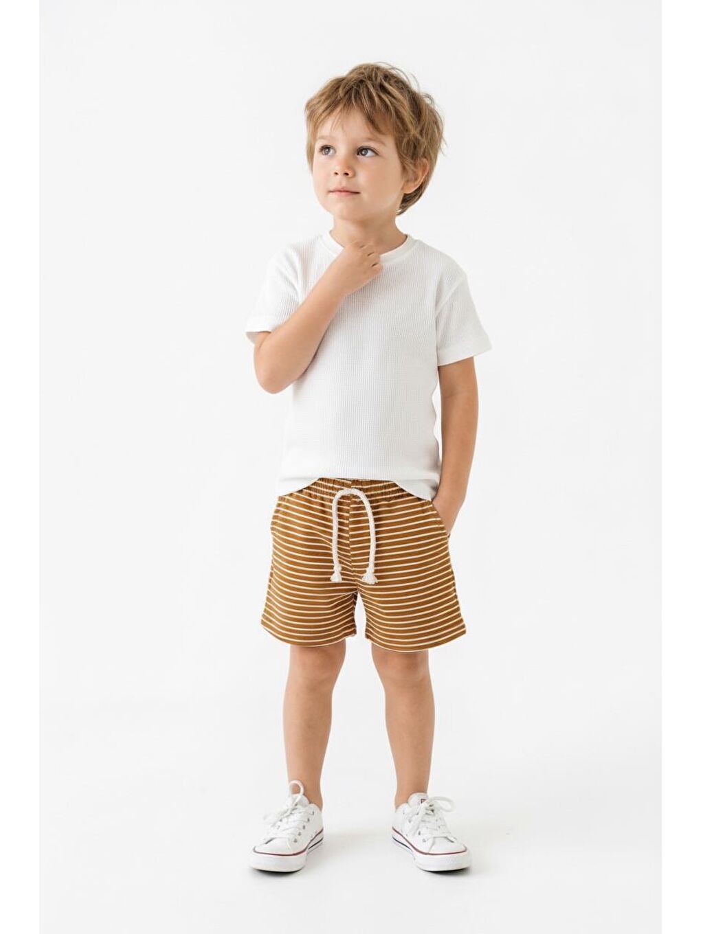 Sarı Erkek Çocuk Şort Tişört 2li Takım-4