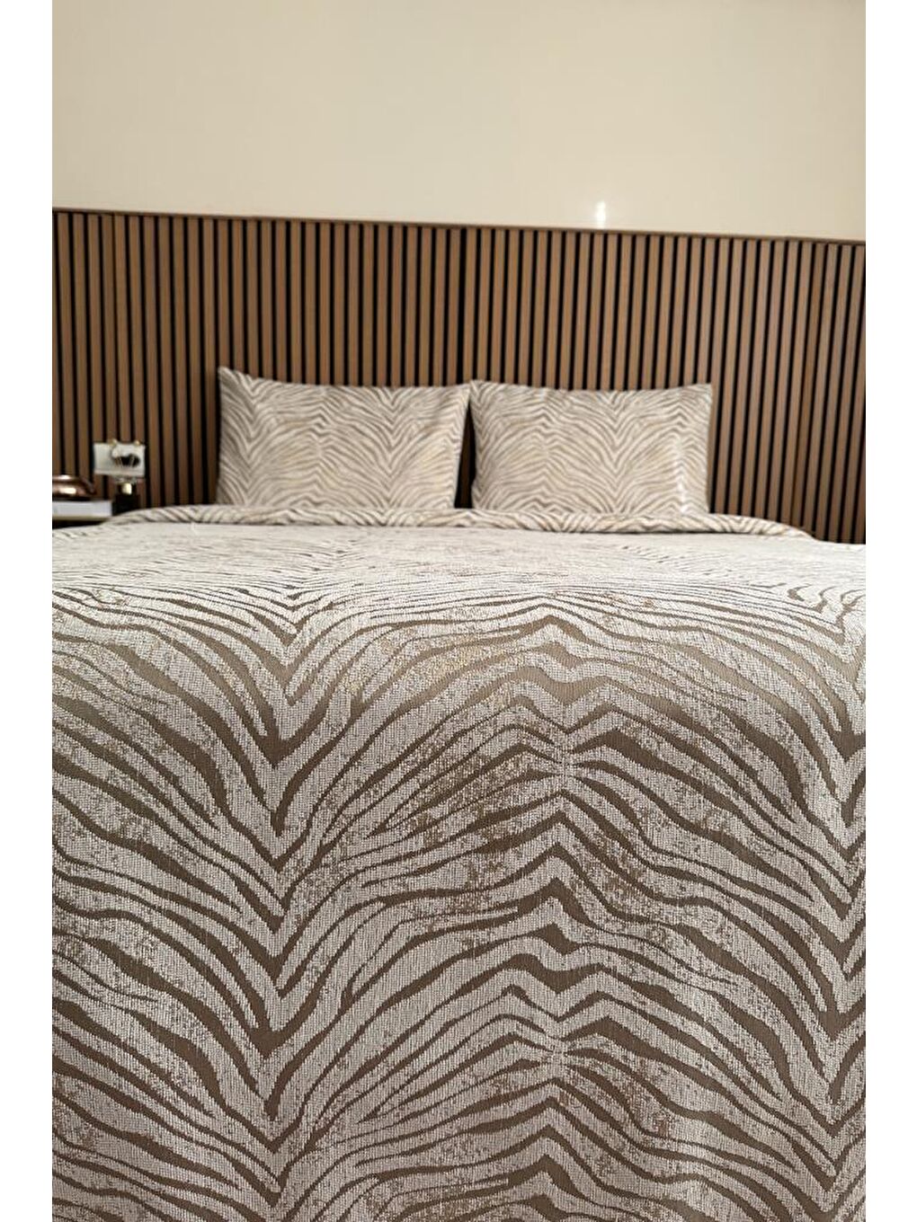 Karışık Moire 3 Parça Çift Kişilik Yatak Örtüsü 235x245 cm-2