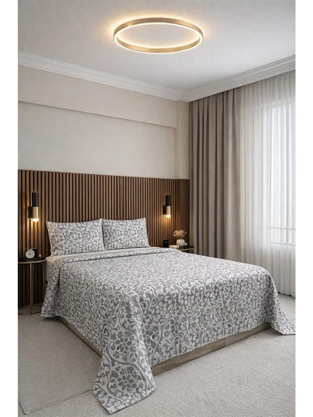 Karışık Balance 3 Parça Çift Kişilik Yatak Örtüsü 235x245 cm