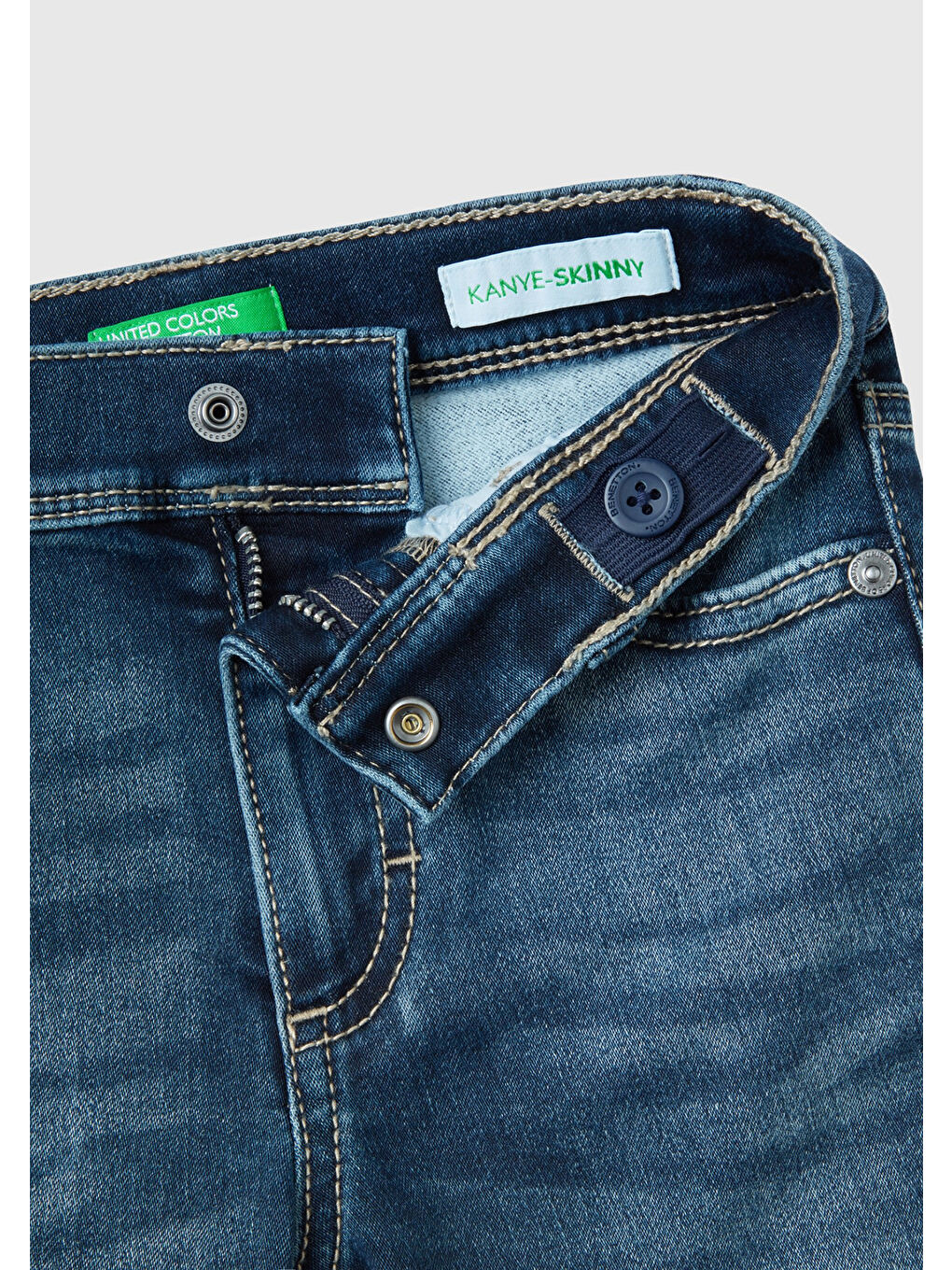 Mavi Erkek Çocuk Koyu Denim Arka Cebi Logolu 5 Cepli Dar Kesim Denim Pantolon-2
