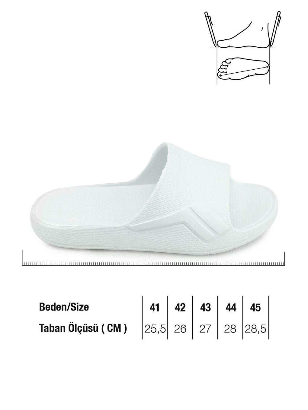 Beyaz Yazlık Erkek Eva Banyo Bahçe Islak Zemine Uygun Terlik-1