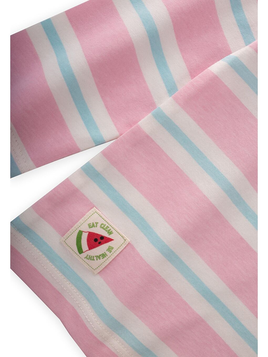 Çizgili Uzun Kollu T-Shırt 2-8 Yaş Pudra Mavi Çizgili-2