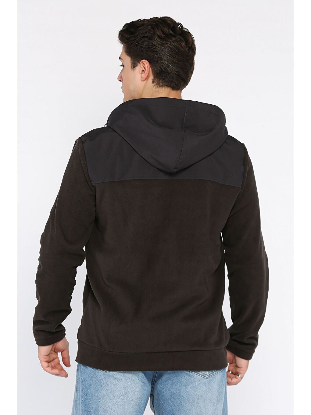 Antrasit Kapüşonlu Polar Sweatshirt-3