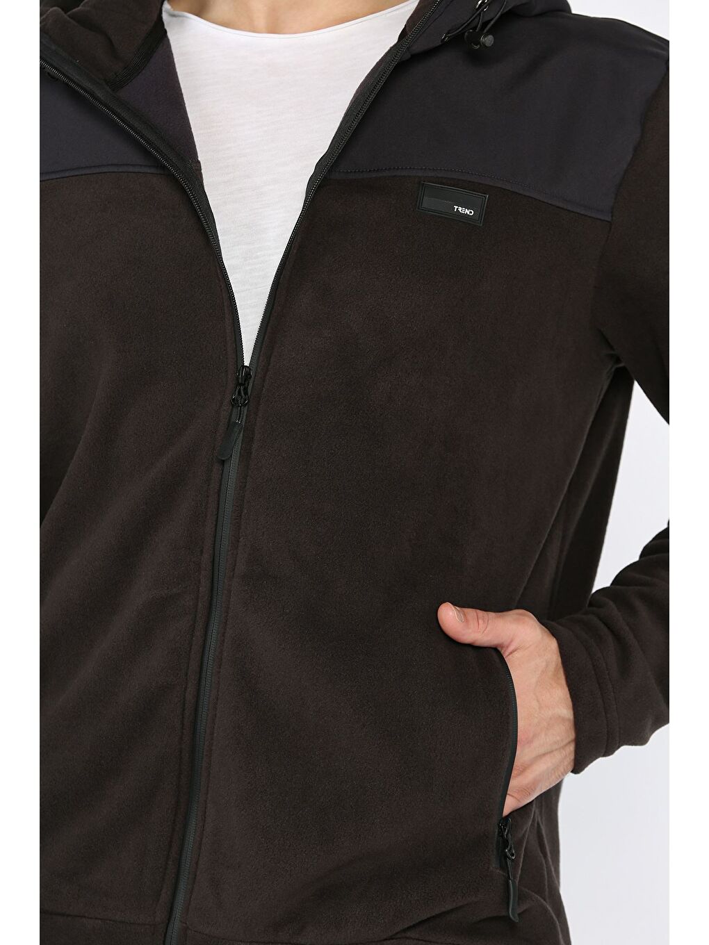 Antrasit Kapüşonlu Polar Sweatshirt-4