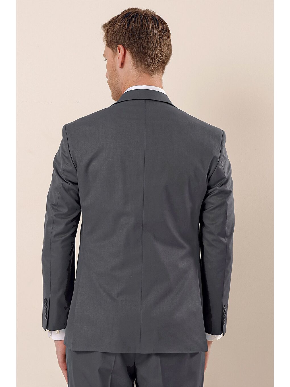 Antrasit Mono Yaka Astarlı Çift Yırtmaç 4 Drop Comfort Fit Rahat Kesim Klasik Takım 1001230172-9