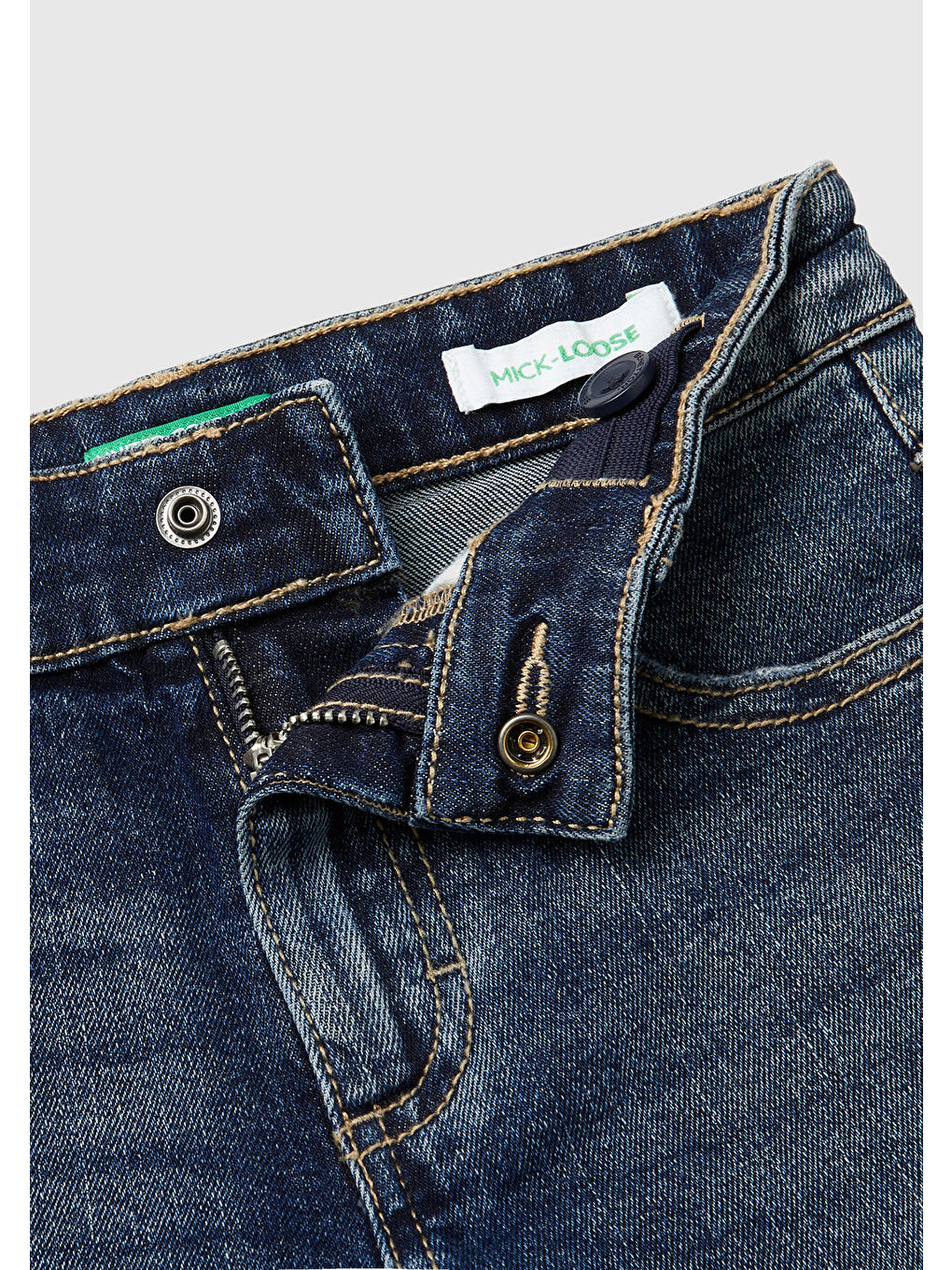 United Colors Of Benetton Mavi Erkek Çocuk Koyu Denim Arka Cebi Logolu 5 Cepli Streç Denim Pantolon - 2