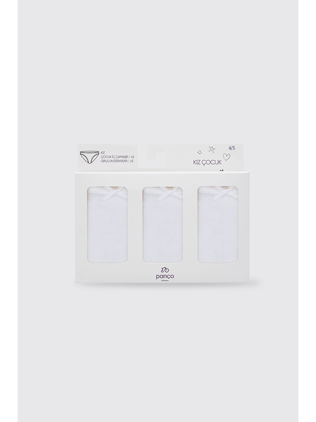 Kız Çocuk Beyaz 3'lü Slip Set-2