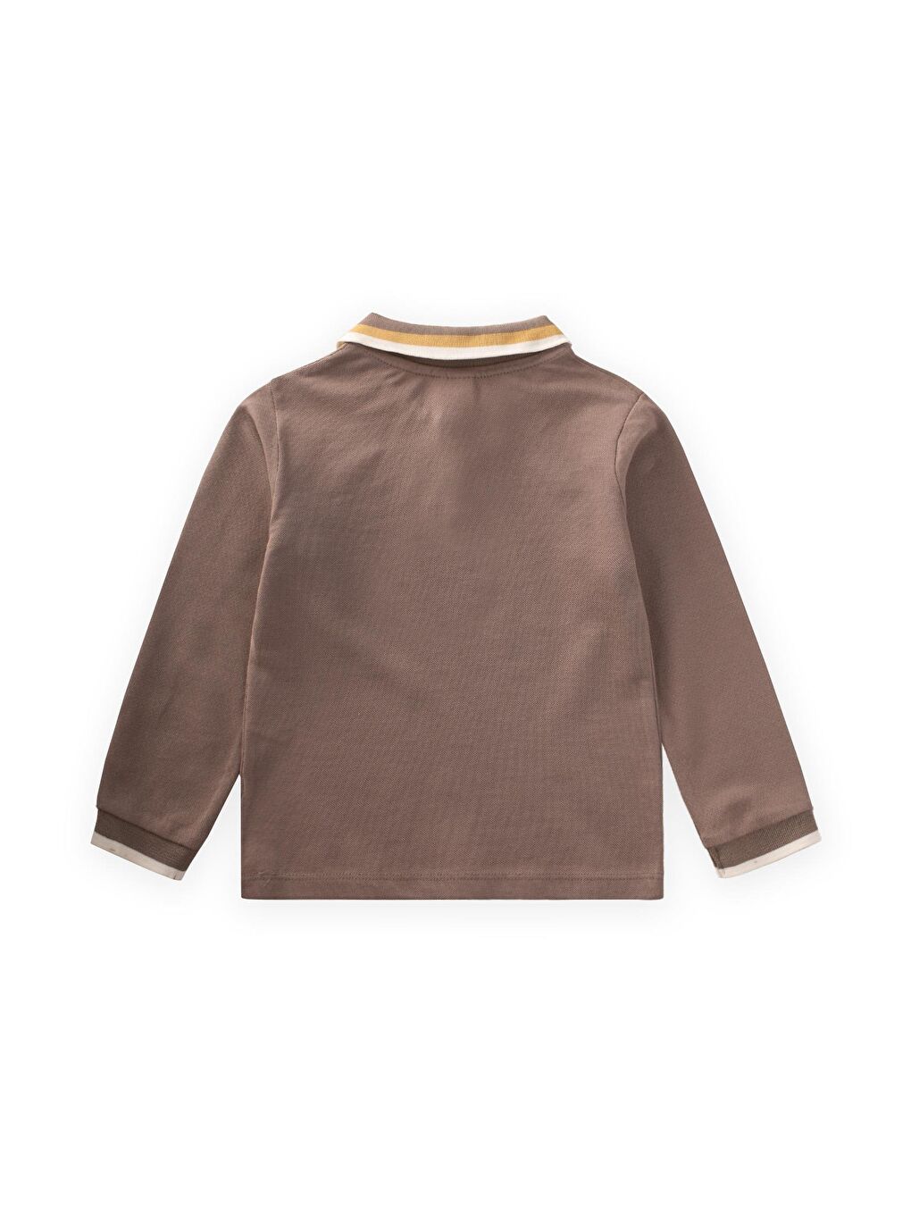 Bej Uzun Kollu Polo Yaka T-Shırt 2-14 Yaş Vizon-1