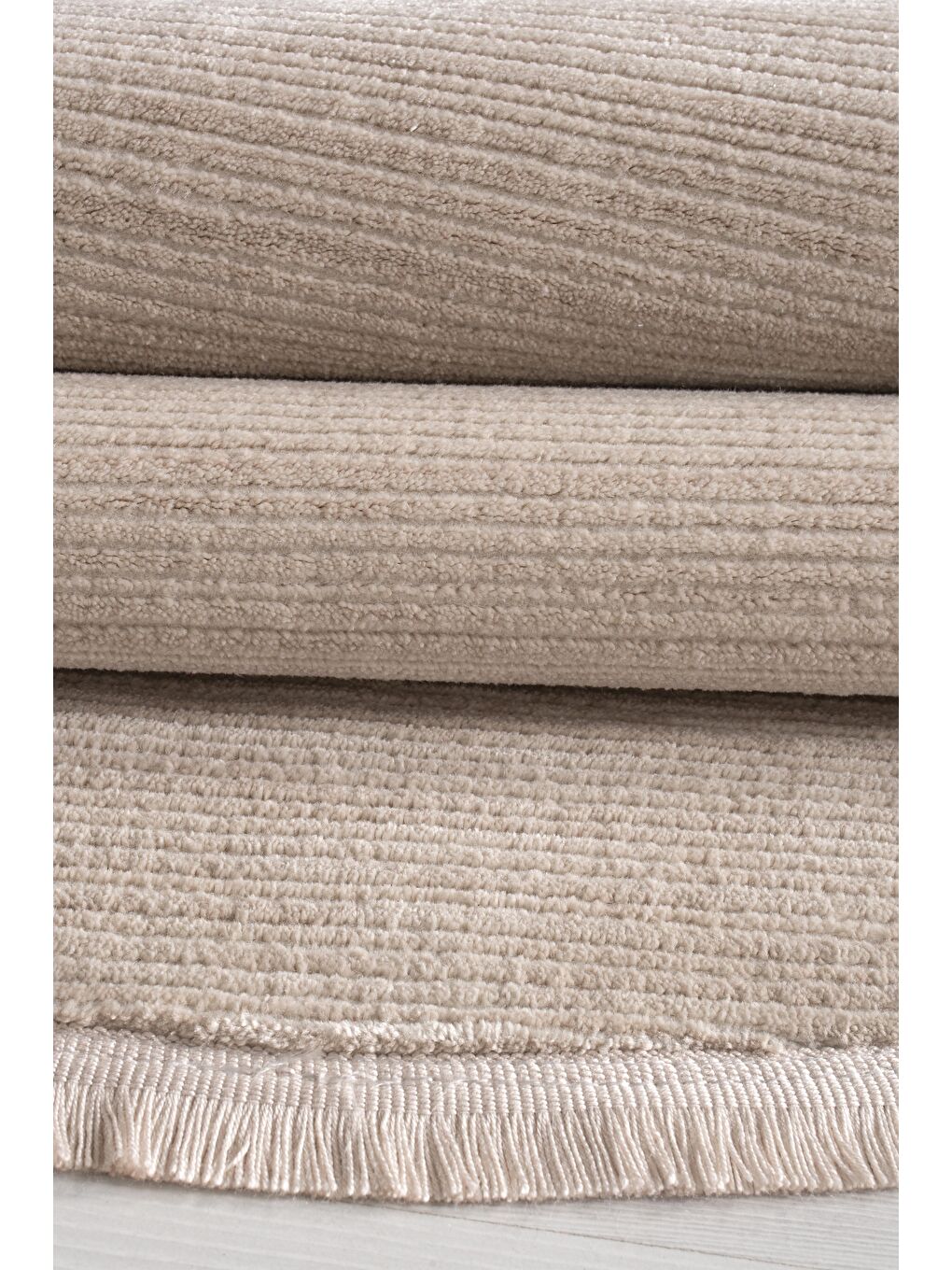 Bej Leo 2973 Modern Dokuma Yuvarlak Halı-100x100 (Yuvarlak)-1