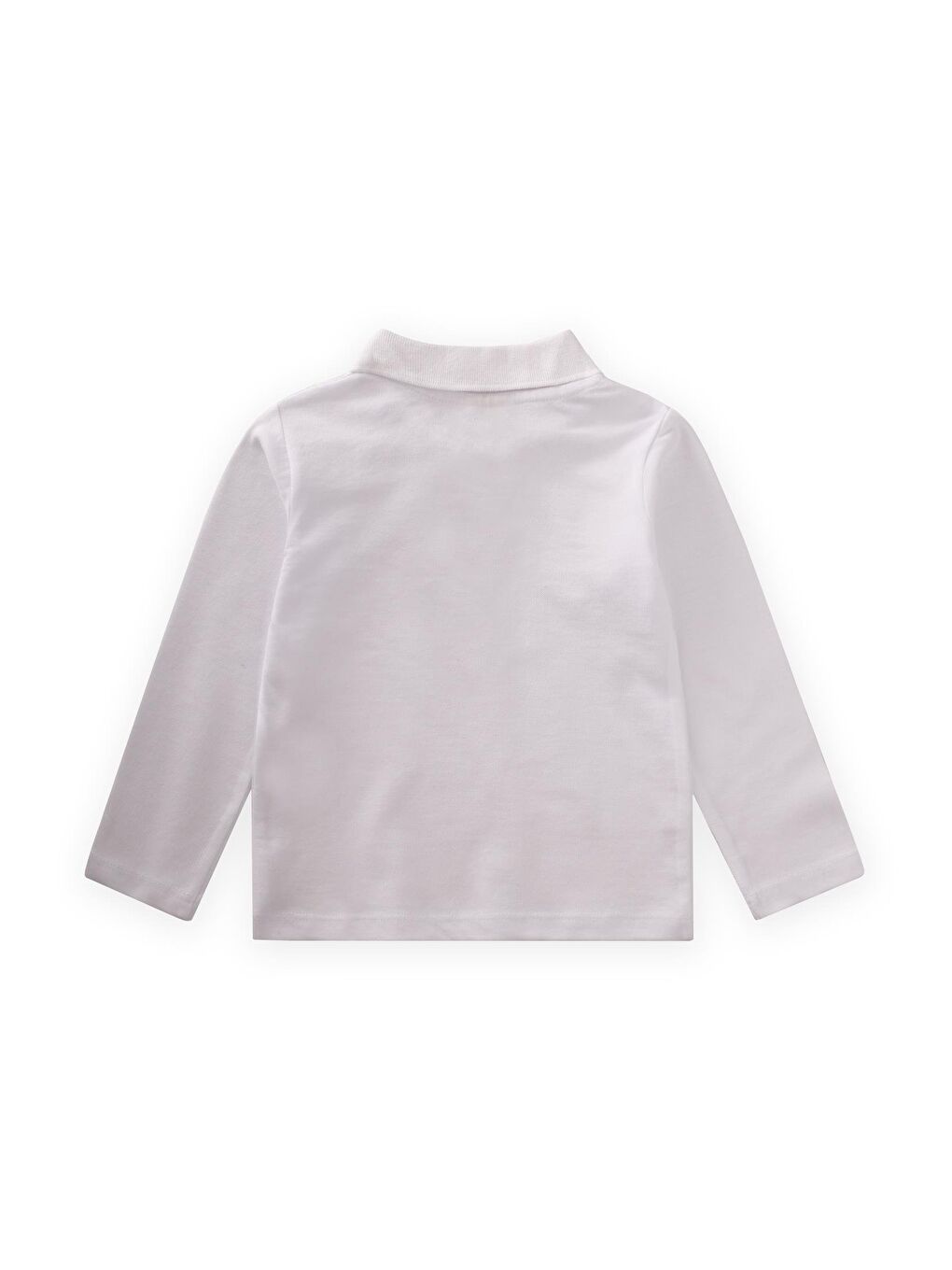 Uzun Kollu Polo Yaka T-Shırt 2-14 Yaş Kırık Beyaz-1