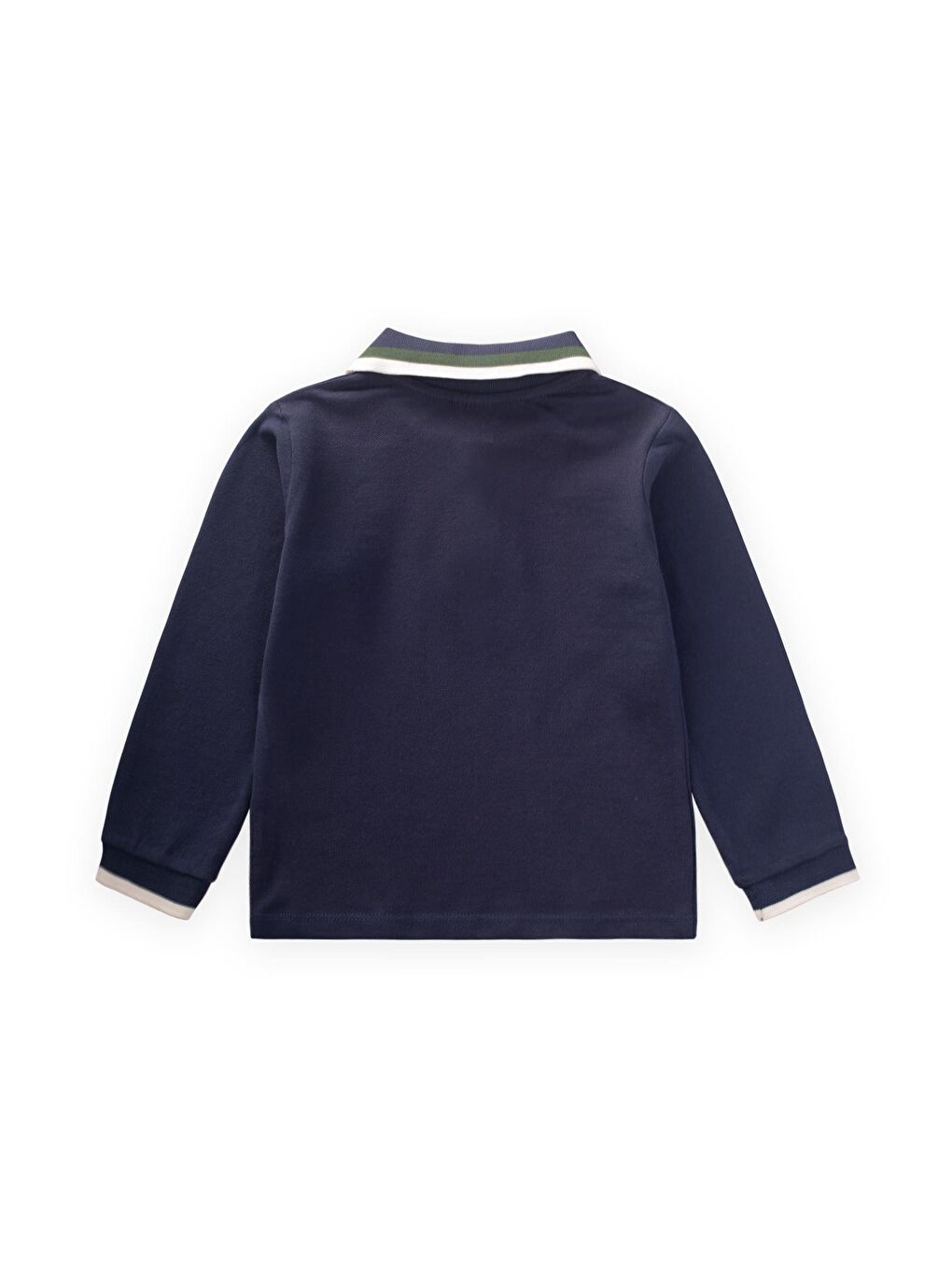 Uzun Kollu Polo Yaka T-Shırt 2-14 Yaş Lacivert-1